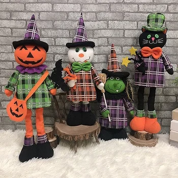 

New Halloween large telescopic pumpkin witch doll doll ghost festival party decorations and props
