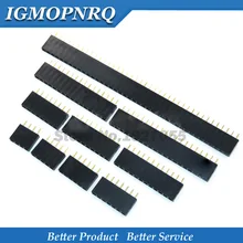 10 шт. 2,54 мм Шаг Однорядный женский контактный разъем 2/3/4/5/6/7/8/9/10/11/12/13/14/15/16/20 /40Pin PCB разъем Однорядный мать