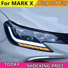 Автомобильный стильный головной светильник для Toyota Mark X, головной светильник s 2013-, светодиодный головной светильник светодиодный DRL, все светодиодный светильник, аксессуары для источника