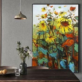 

Van Gogh Sunflower Painting The Living Room Entrance Hallway Painted Decorative Painting Mural Painting Backdrop Of European Mod