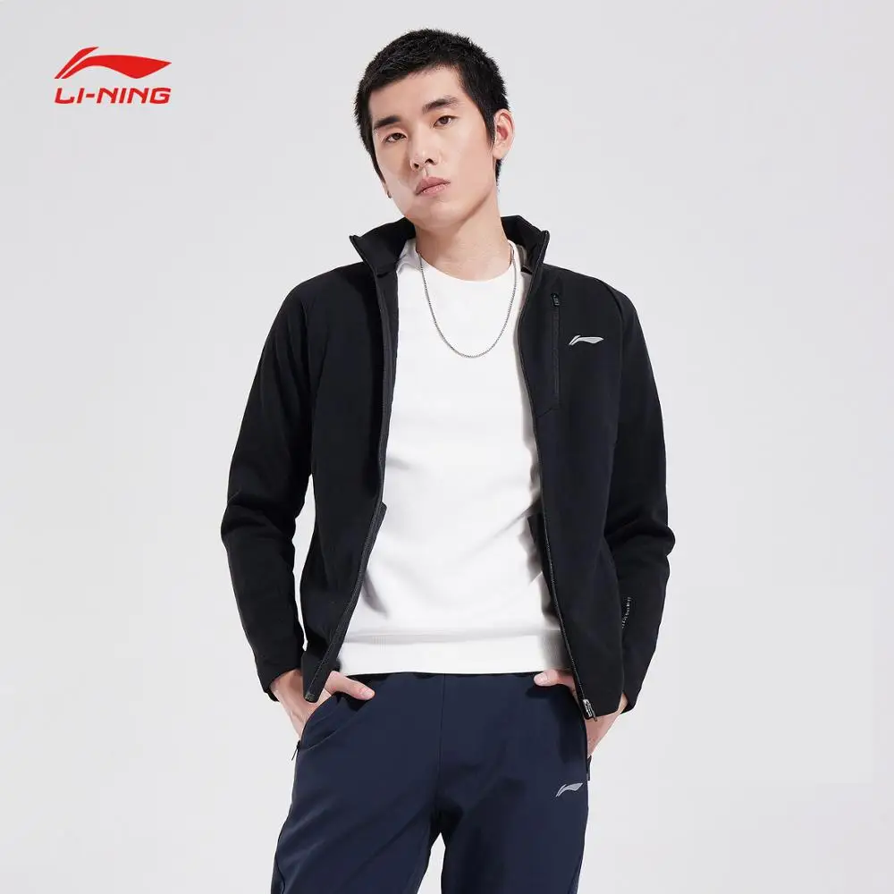 Li-Ning мужской тренировочный свитер, теплая оболочка, удобный, обычный крой, хлопок, полиэстер, подкладка, Спортивная Толстовка, AWDN865 MWW1450