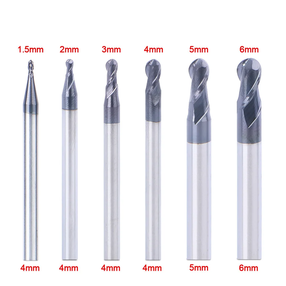 10 Miniature Carbide 2mm ballnosed slot drills light use in plastic case 