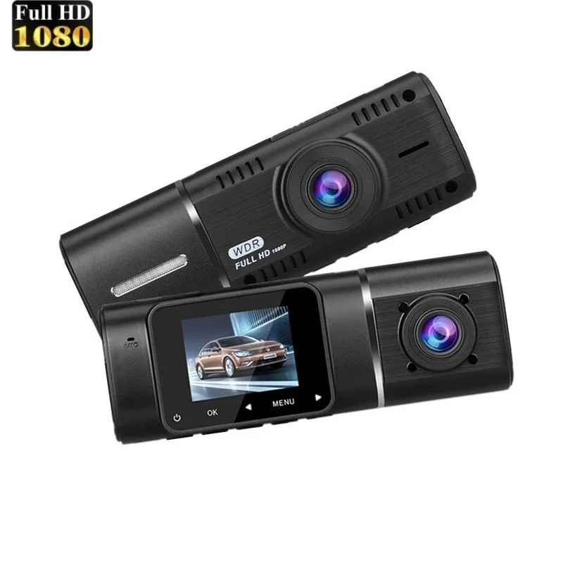 Dash Cam Видеорегистраторы для автомобилей HD 1080P + 720p приборная панель транспорта с