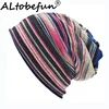 LOVINGSHA Autumn Winter Striped Design Thin Skullies Beanies Women Hats For Men Fashion Feminino Multifunction Scarf BHT109 1