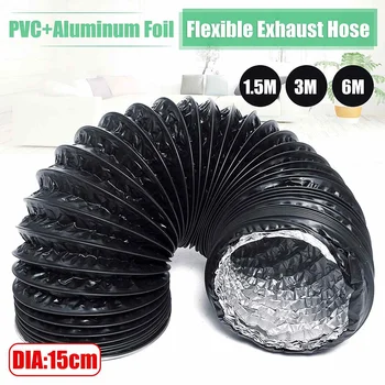 

Flexible Exhaust Tube DIA 15cm 1.5M/3M/6M PVC Aluminum Air Ventilation System Ventilator Hose Pipe Kitchen Bathroom Accessories