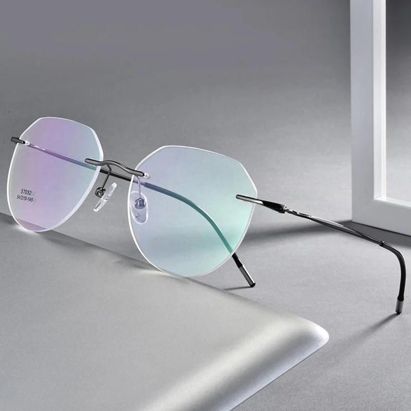 Montura de gafas para miopía para hombre y mujer, Lentes de vidrio transparente sin montura, graduadas, personalizadas, N5|De los gafas Marcos| -