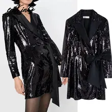 Английский стиль, сексуальное винтажное лоскутное платье с блестками, рождественские вечерние платья za для женщин, vestidos de fiesta de noche vestidos, блейзеры