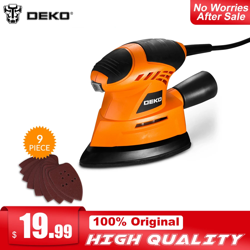 DEKO TMMS01 130W Mouse Sander with 9 Sheets of sandpaper Dust exhaust