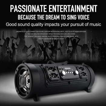 

M17 Outdoor Portable Bluetooth Speaker Wireless Music Center Column 15W Subwoofer FM Unit IPX5 Waterproof Surround TV Whit Mic