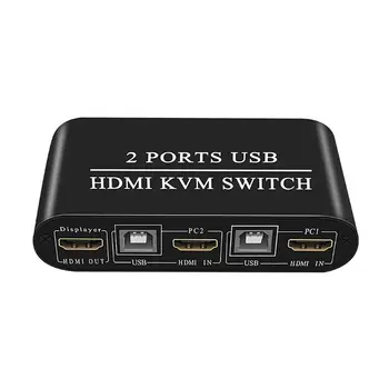 

4K KVM Switch 2-Port USB Manual Switcher Box Keyboard Mouse Splitter