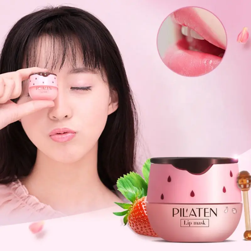 

Night Sleep Lip Mask Unisex Moisturizing Exfoliating Lighten Color Lines Lips Care Cream
