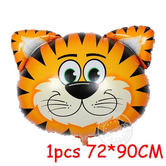 tiger head 7 шт/лот Тигр Зебра Корова животные воздушные латексные шары, гелий для детей подарок на день рождения Декор животное на тему зоопарка поставки игрушки - Цвет: tiger head