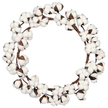 

Simulation Cotton Garland Dried Flower Artificial Wreath for Wall Decor