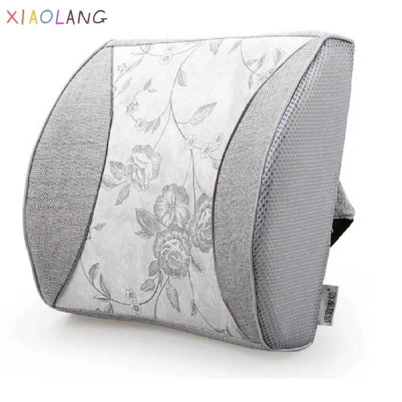 

Ergonomic Design Back Pillow for Office Chair Ice Silk Fabric Memory Foam Supporting The Waist Lumbar Support Care Spine Pillow