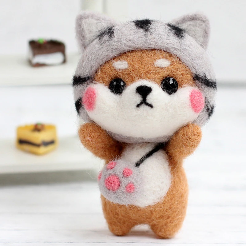 Cut Stress DIY Felt Doll Kit Creative Handmade Basic Tool Santa Deer Phone Strap Foam Worktop crafts 11.5*8.5*3cm