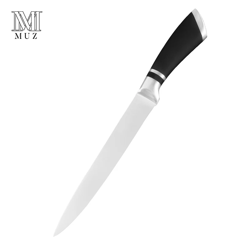 MUZ набор ножей из нержавеющей стали, кухонный инструмент, японский кухонный нож, очень острый Кливер, суши, сантоку, шеф-повара, кухонные ножи - Цвет: 8 inch Slicing Knife