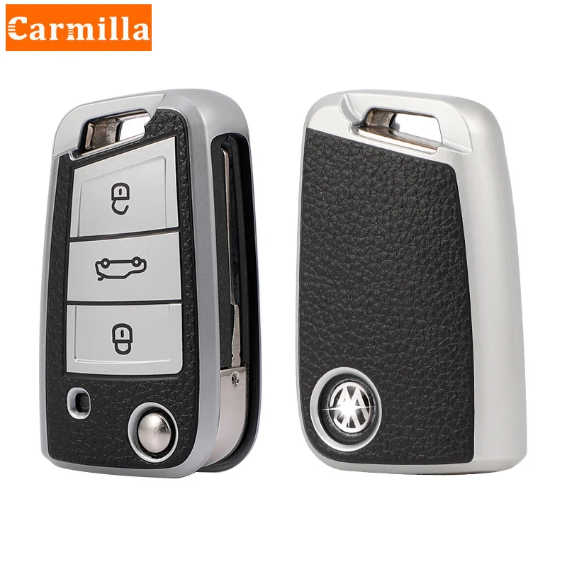 Tpu Leather Car Key Case Cover for VW Volkswagen Golf 7 MK7 Tiguan MK2 for SEAT Ateca Leon FR 2 Ibiza Skoda Octavia A7 key case key case cover