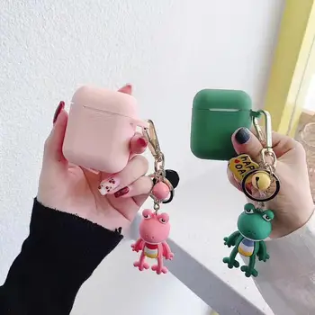 

Couple Frog Decoration Key Ring Case Cover For Airpods Earphone Cases Soft Silicone shell Bluetooth Headphone Cover For Air Pods