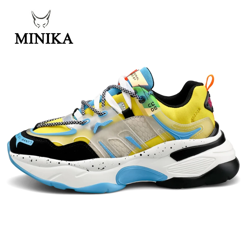 

Stylish Yellow Chunky Running Shoes Men Jogging Sneakers Light Walking Footwear Breathable Running Sneaker for Men Sports Shoes