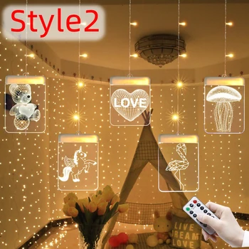 

LED USB Remote Control Light String Luminous letters Fairy Curtain Lights Christmas Garland Hanging Wall Lamp For NEW YEAR Decor