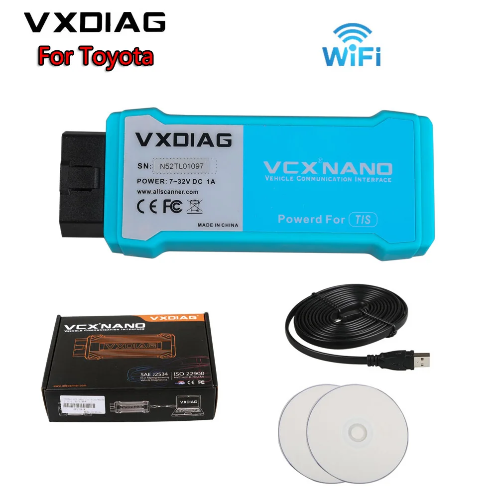 VXDIAG VCX NANO wifi/USB версия для TOYOTA TIS V14.00.018 Совместимость с SAE J2534 - Цвет: WIFI