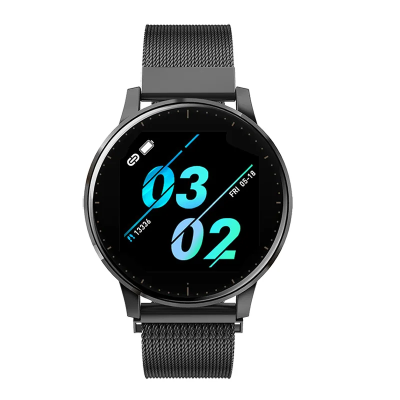 Смарт-часы для женщин и мужчин, монитор кровяного давления, пульсометр, фитнес-трекер, Смарт-часы, водонепроницаемый ремешок для Android Ios xiaomi iphone - Цвет: Blcak silver steel