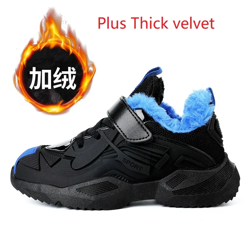 L3-Plus Thick velvet Повседневная обувь для мальчиков; коллекция года; сезон осень-зима; Водонепроницаемая спортивная обувь из искусственной кожи для мальчиков; детская Баскетбольная обувь - Цвет: L3-Plus Thick velvet