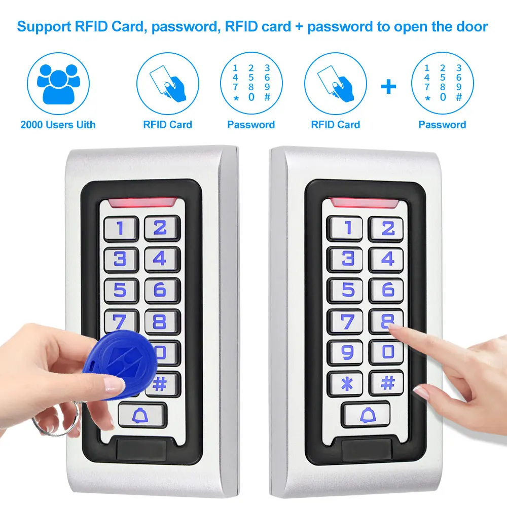 US $34.99 Outdoor Access Control System Kit Ip68 Waterproof Rfid Keypad Card Reader Power Supply 180kg Electric Magnetic Lock Strike