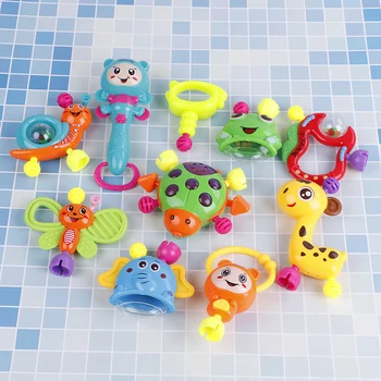 

Baby Toys Plastic Hand Jingle Shaking Bell Lovely Hand Shake Bell Ring 1PCBaby Rattles Toys Newborn 0-12 Months Teether Toys