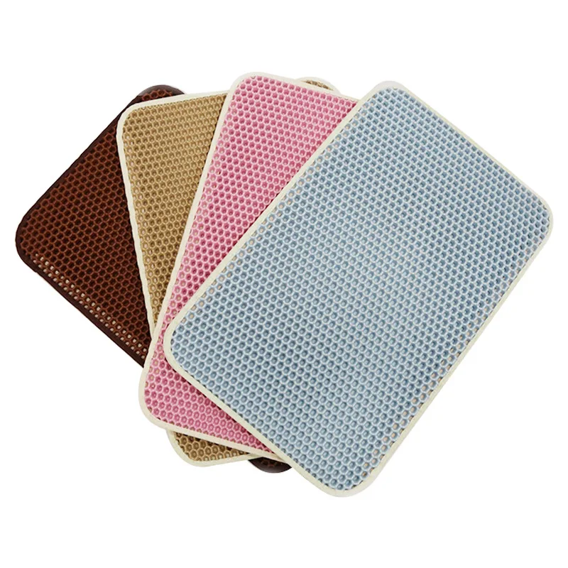 

2019 Pet Cat Litter Mat EVA Double-Layer Cat Litter Trapper Mats With Waterproof Bottom Layer Non-slip Pet dropshipping
