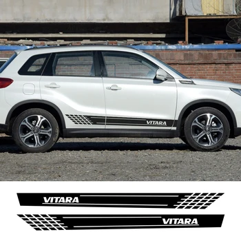 

For Suzuki Vitara 2Pcs/set Car Long Side Skirt Stickers Car Decoration DIY Vinyl Film Auto Sport Styling Decals Car Accessories