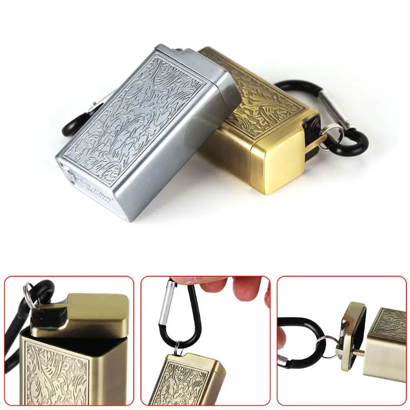 Smoke Ash Tray Mini Portable Ashtray Outdoor Keychain Metal Pocket Holder with Carabiners