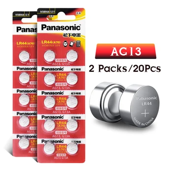 

20pcs 1.5V AG13 Panasonic Button Battery lr44 A76 G13A LR44 LR1154 357A SR44 Lithium Batteries For Cholesterol Testing Meter