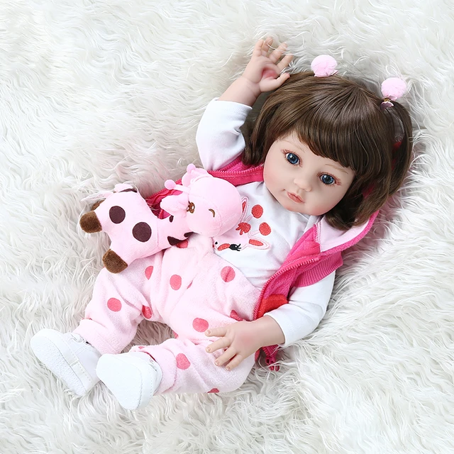 Baby Reborn Doll 48cm Girl Body Silicone Brown Eyes Girafinha - AliExpress