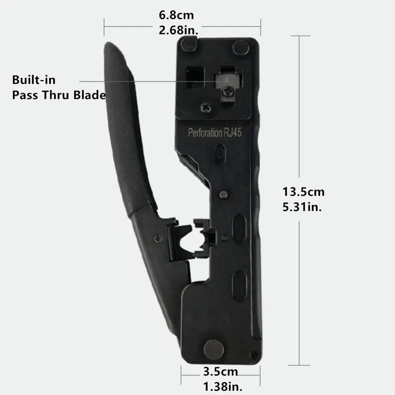 ZoeRax Cat5 Cat6 Cat7 Pass Through Crimper for RJ45 RJ12 RJ11 Network Connectors Modular Plugs Ethernet Cables EZ Crimp Tool