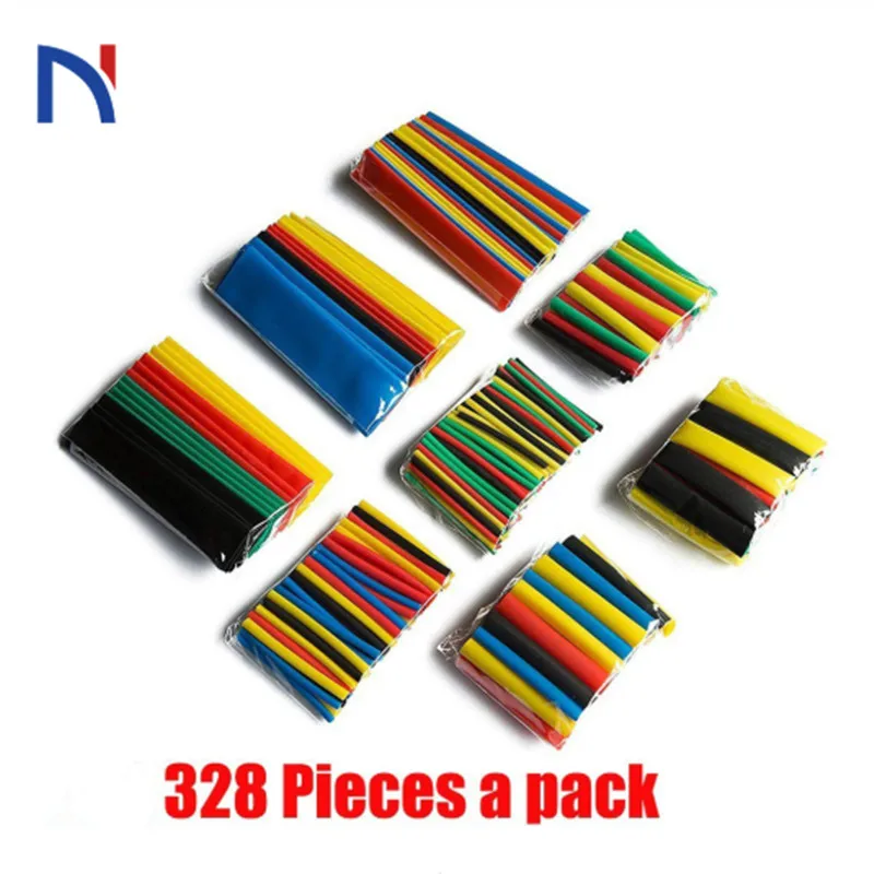 328pcs Shrinking Heat Shrink Tube Colorful 2:1 Polyolefin Tubing Sleeve Wrap Wire Set Tubing Wrap Sleeve Assorted 8 Size