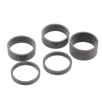 

5X Carbon Fiber Bike Front Fork Head Part Washers Stem Spacers Set 5/10/15mm