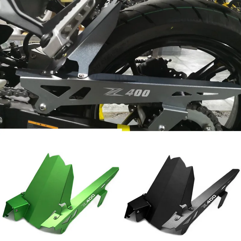 

Fast Shipping Z400 Motorcycle CNC Rear Fender Mudguard & Chain Guard Cover Kit For Kawasaki Z400 Z 400 2018 2019 Accessories