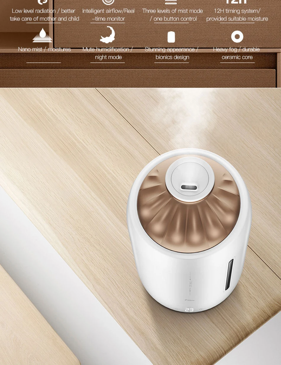 Xiaomi Mijia deerma 5L Air Home Ultrasonic Humidifier Touch Version Air Purifying for Air-conditioned rooms Office household D5 (18)