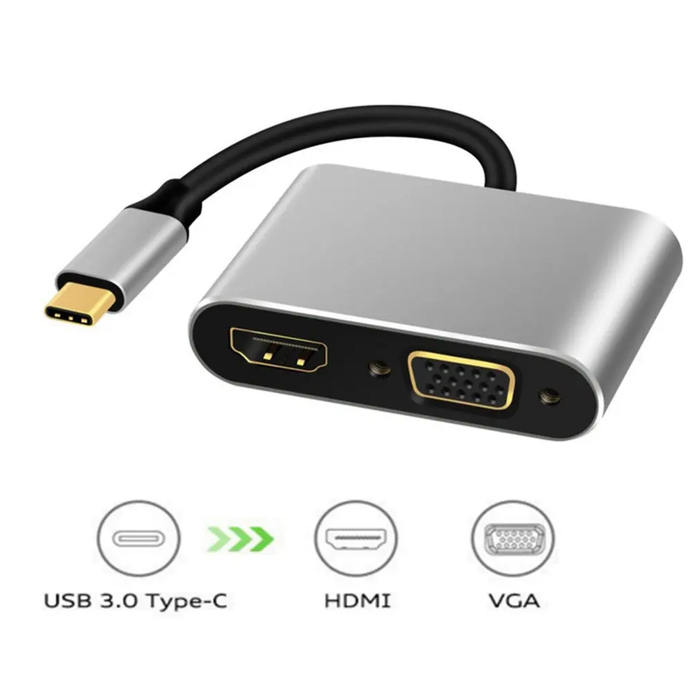 2 в 1 USB 3,0 USB2.0 к HDMI адаптер 4K HD 1080P type-C к HDMI/VGA аудио-видео кабель конвертер для ноутбука Macbook компьютер