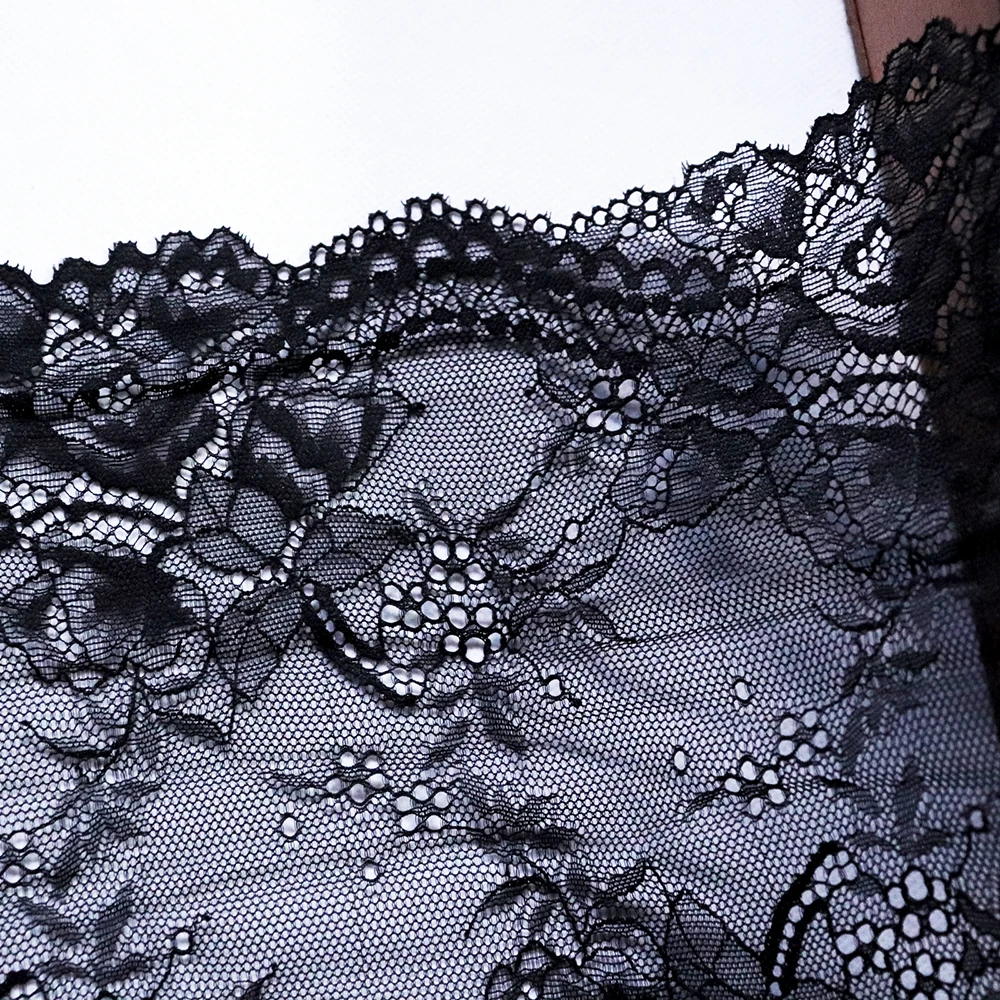 2Yards Black White Lace Trim Ribbon Embroidered Elastic Lace Fabric DIY Crafts Sewing Accessories Wedding Hair Garments Supplies