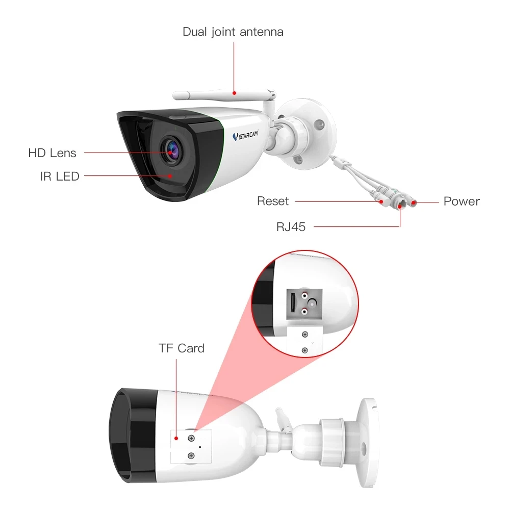 Vstarcam 3MP 1080P IP Камера открытый пуля Wi Fi IP66 Водонепроницаемый AI в виде человечков для