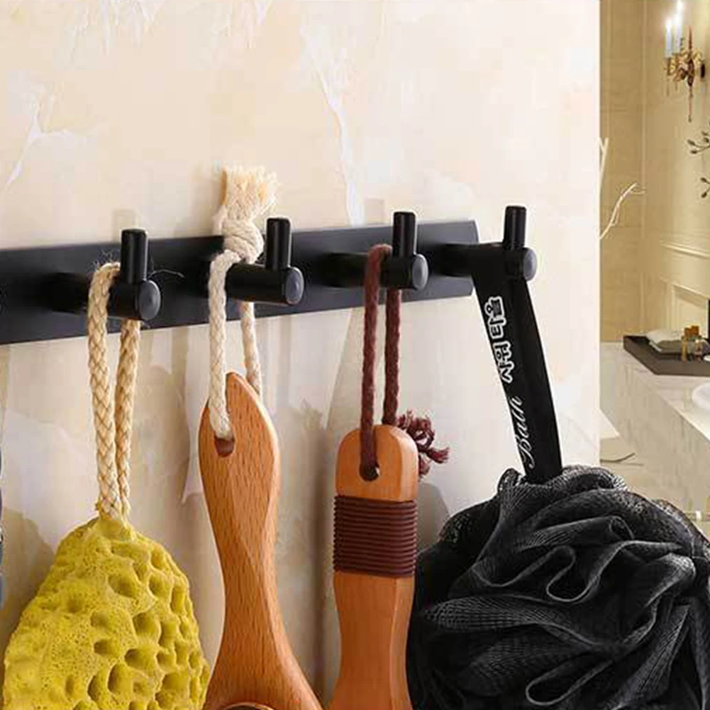 Strong Kitchen Bathroom Towels Home Organizer Bags Stainless Steel Clothes Hook Door Hats No Punching Coat Wall Mounted Storage