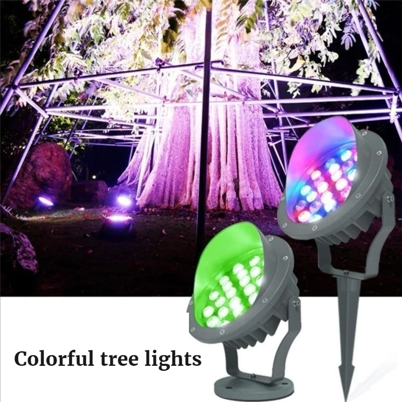 

Colorful Led Pathway Lights Landscape Led Tree Light Street Light Outdoor Waterproof Spotlight Ground Lawn Floodlight 12w 18w