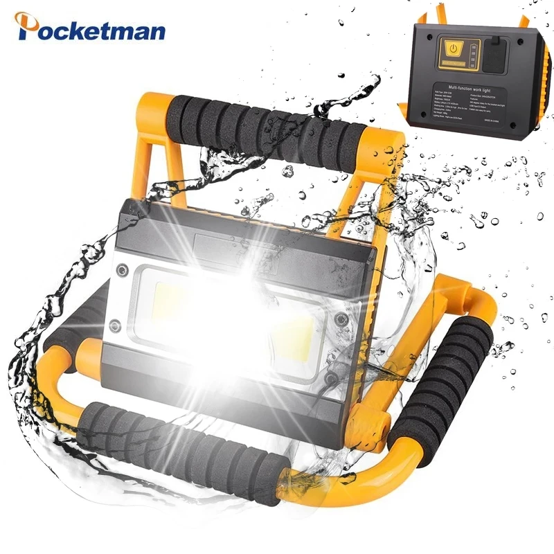 Portable 150W LED Spotlight  USB Rechargeable Work Lamp COB LED Camping Lantern Waterproof Search Flashlightfor Fishing Hunting