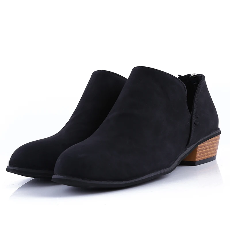 Customizable 2022 Spring Autumn Women Boots Slip-On Med High Heels Female Shoes Short Boots Pointed Toe Shoes Woman 6