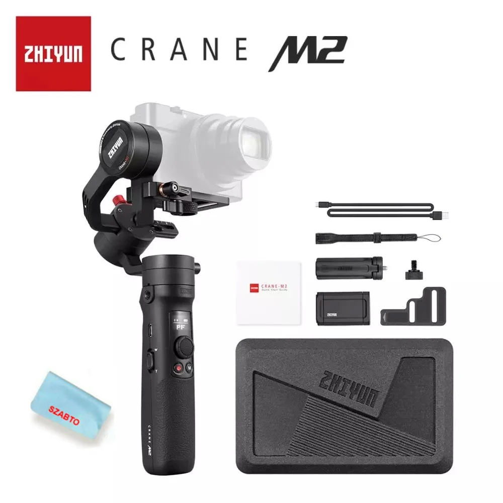 Ручной 3-осевой стабилизатор Zhiyun Crane M2 для беззеркальной камеры Gopro смартфона со