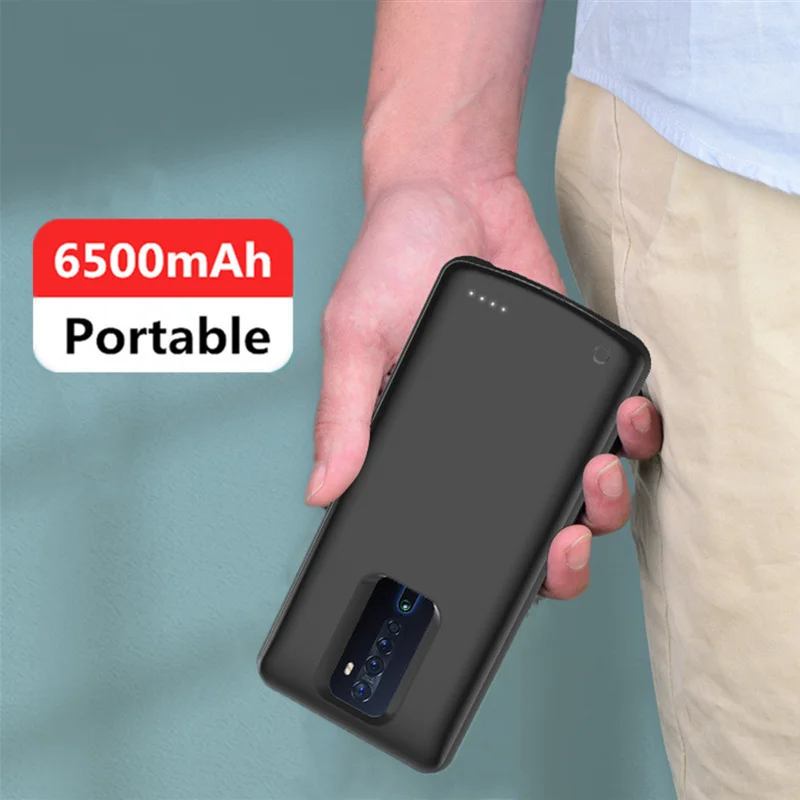 Чехлы для телефонов OPPO Reno 2, быстрое зарядное устройство, чехол для аккумулятора, 6500 мАч, портативный внешний аккумулятор, чехол-аккумулятор