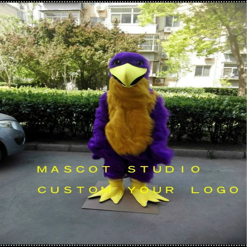 

Purple Eagle Mascot Costume Hawk Falcon Cartoon Carnival Theme Fursuit Cartoon Outfits Carnival Halloween Xmas Easter Ad Clothes
