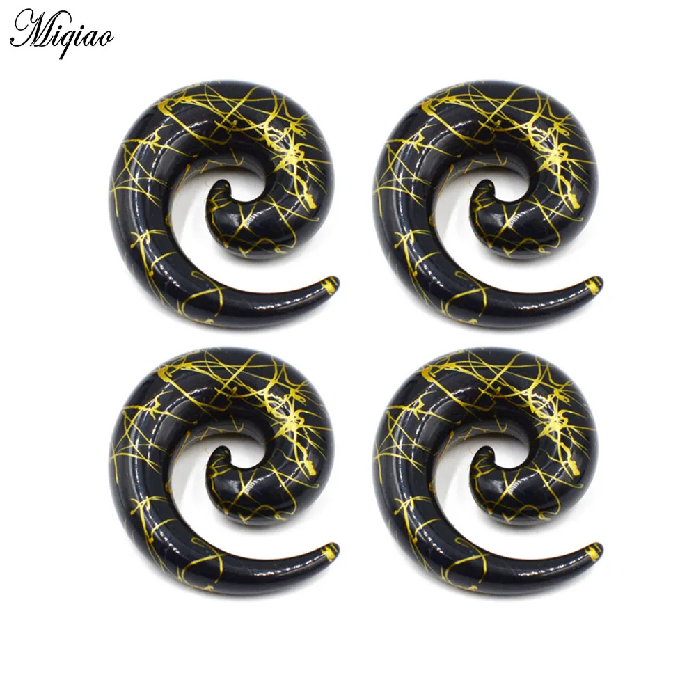 

Miqiao 2pcs European and American Alternative Human Body Piercing Accessories Acrylic Snail Ear Plug Gauge